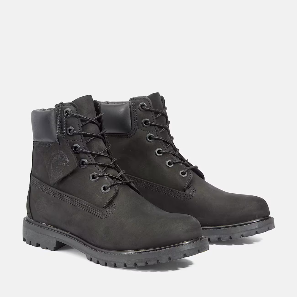 Timberland 6-Inch Premium Waterproof Boots Black Nubuck Women's 7W 8658A